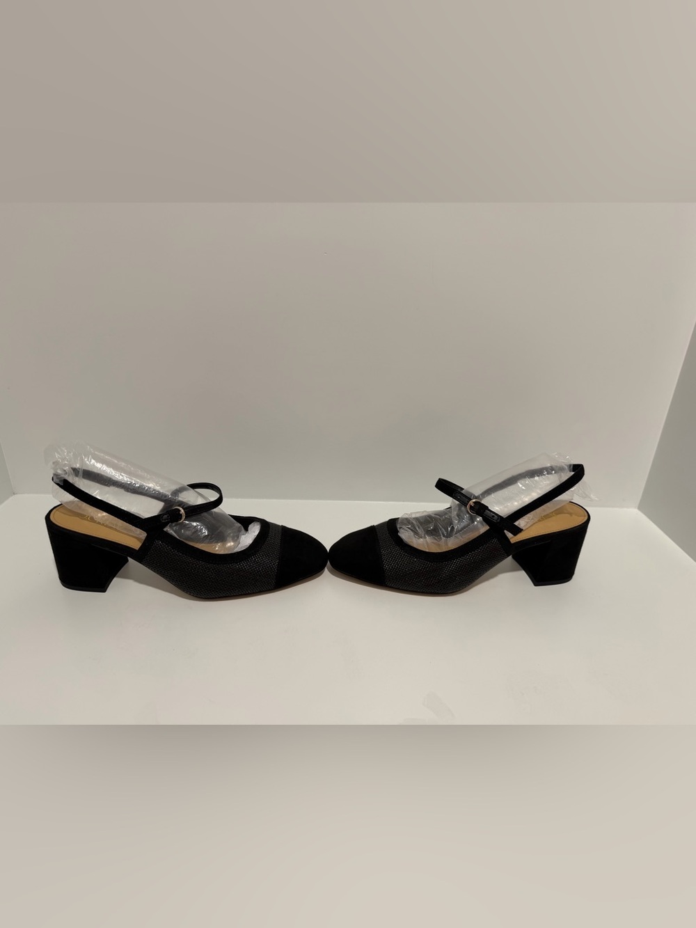 NEW J. Crew Woven Slingback Heels Black Raffia Multi 8 block heel CR274 $138 - Picture 9 of 10